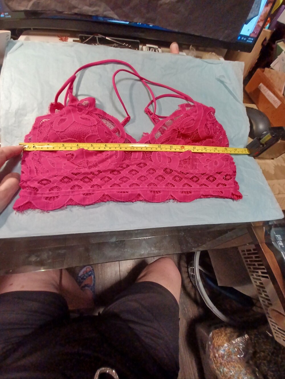 Batenberg Lace Bralette Cami in Fuchsia Pink